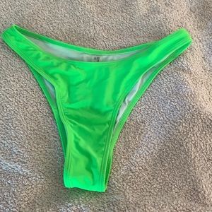 Neon green shein bikini bottoms, size small